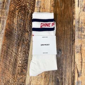 Ohne Project Men's XL White Navy Red Cotton Elastane Lycra Barefoot Retro Socks